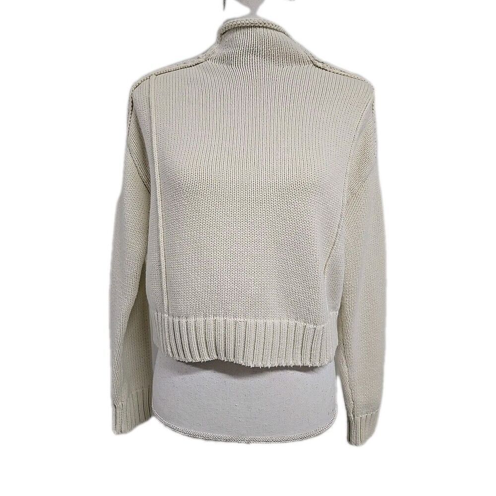 ZARA High Neck Pullover Knit Sweater Beige Women’s Size‎ S